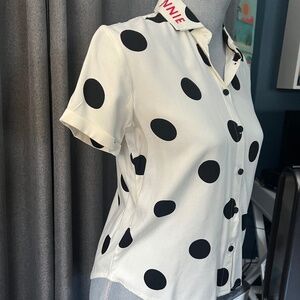 Minnie Mouse Polka Dot Bowling Button Up